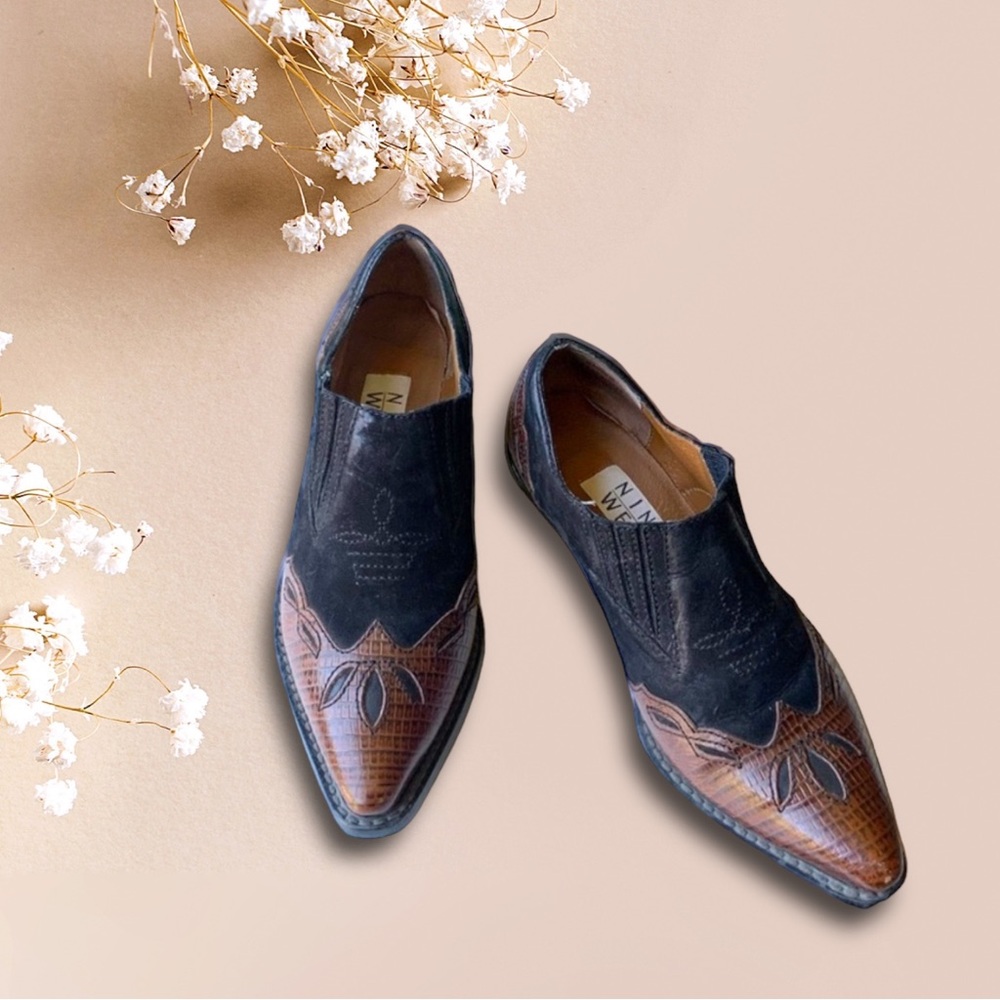 Nine West Rockie  Western Leather Vintage Booties Size 6M